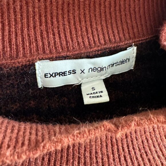 Striped Cowl Neck Sweater - Black and Brown - Picture 4 of 6